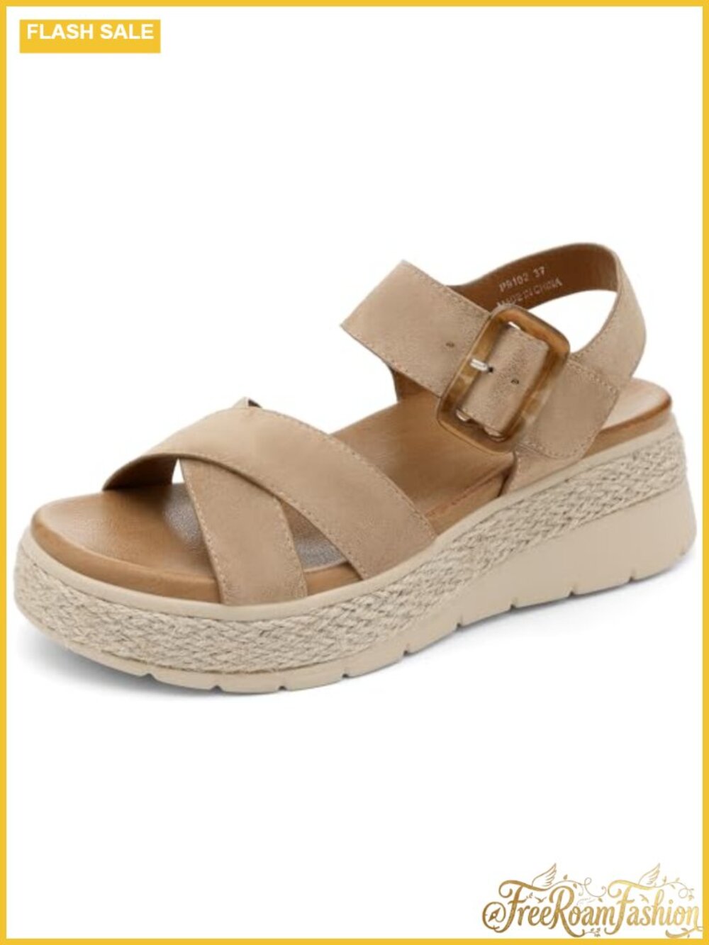 Platform Sandals Low Wedge Orthopedic Arch Support Faux Suede Hook & Loop